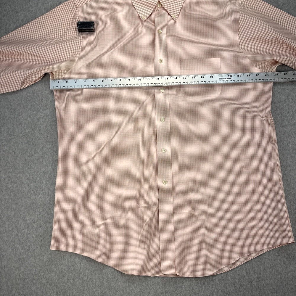 Brooks Brothers Regent Gingham Button Down Shirt 17-2/3 Red Cotton Preppy Office - Picture 9 of 11